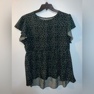 Green Polka-dotted Blouse